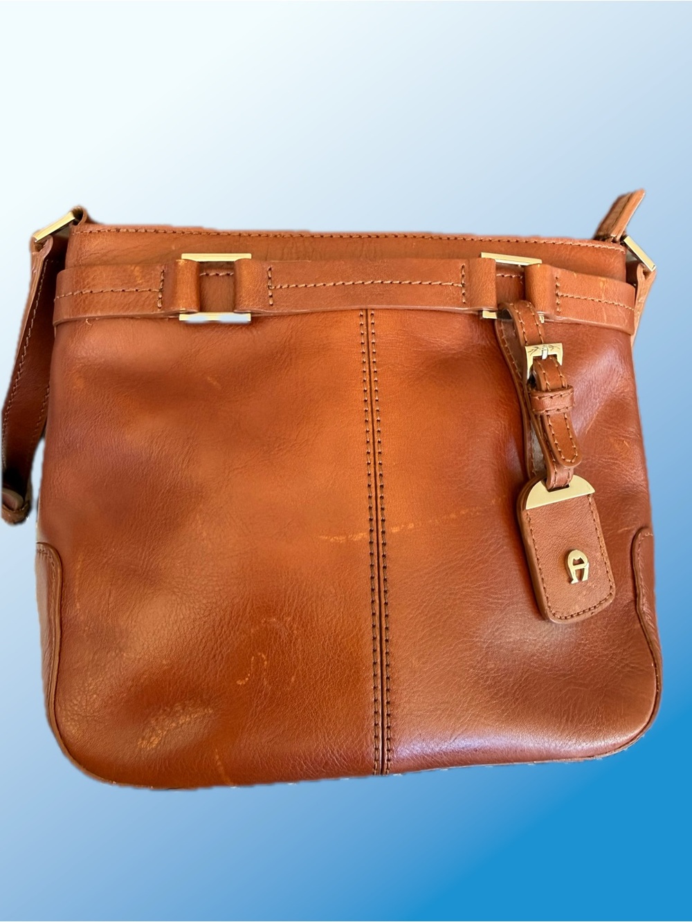 VTG Etienne Aigner Brown Genuine Leather Purse Handbag Shoulder Bag Medium Size - Picture 13 of 13